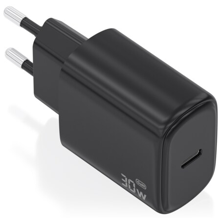 AISENS Cargador GaN 30W, 1xUSB-C PD3.0, Negro