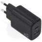 AISENS Cargador GaN 30W, 1xUSB-C PD3.0 QC4.0, 1xUSB-A QC3.0, Negro