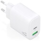 AISENS Cargador GaN 45W, 1xUSB-C PD3.0 QC4.0, 1xUSB-A QC3.0, Blanco