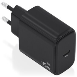 AISENS Cargador GaN 45W, 1xUSB-C PD3.0, Negro