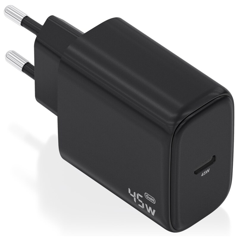 AISENS Cargador GaN 45W, 1xUSB-C PD3.0, Negro