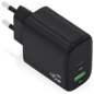 AISENS Cargador GaN 45W, 1xUSB-C PD3.0 QC4.0, 1xUSB-A QC3.0, Negro