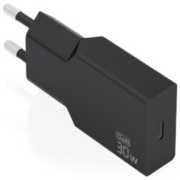 AISENS Cargador Ultra Delgado GaN 30W, 1xUSB-C PD3.0, Negro