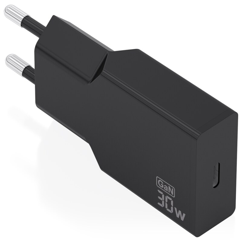 AISENS Cargador Ultra Delgado GaN 30W, 1xUSB-C PD3.0, Negro