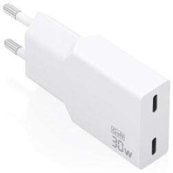AISENS Cargador Ultra Delgado GaN 30W, 2xUSB-C PD3.0, Blanco