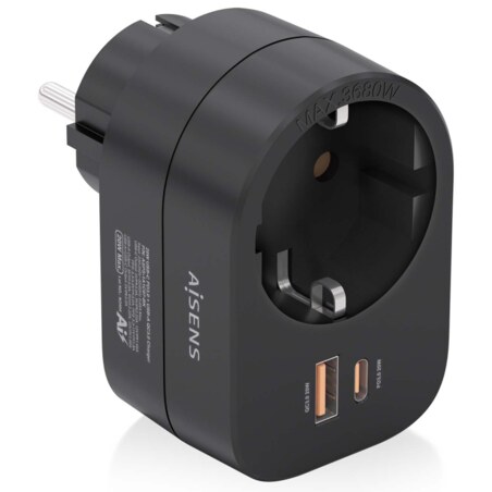 AISENS ASPS-1A1C07-BK cargador de dispositivo móvil Universal Corriente alterna Carga rápida Interior