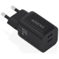 AISENS Cargador GaN 65W, 2xUSB-C PD3.0 QC4.0, Negro