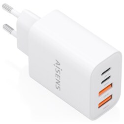 AISENS Cargador GaN 32W, 2xUSB-C PD3.0, 2xUSB-A, Blanco