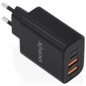 AISENS Cargador GaN 32W, 2xUSB-C PD3.0, 2xUSB-A, Negro
