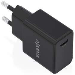 AISENS Cargador GaN USB-C PD3.0 1xUSB-C 20W, Negro