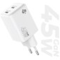 SUBBLIM Cargador GaN 45W Doble USB-C
