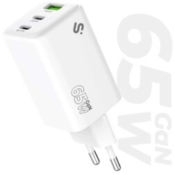 SUBBLIM Cargador GaN 65W USB-C + USB-C + USB-A