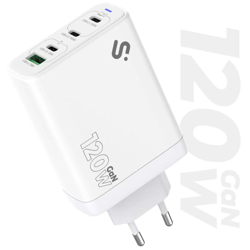 SUBBLIM Cargador GaN 120W USB-C, 4 Puertos (3x USB-C + 1x USB-A)