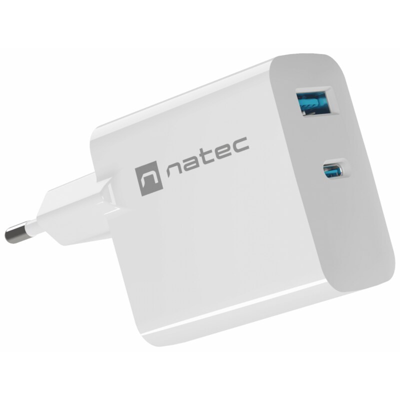 NATEC NUC-2142 cargador de dispositivo móvil Universal Blanco Corriente alterna Carga rápida Interior