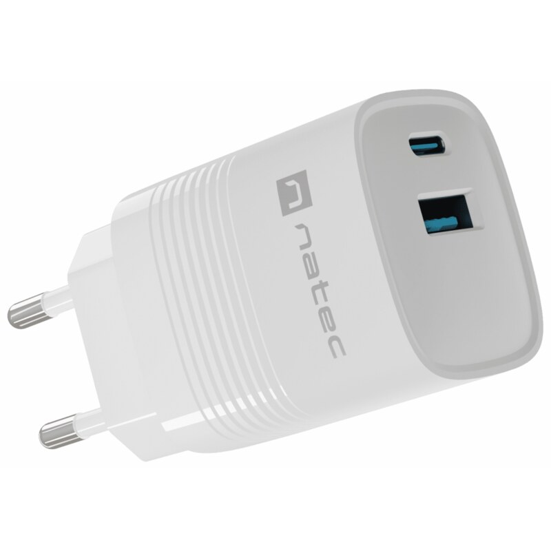 NATEC NUC-2140 cargador de dispositivo móvil Universal Blanco Corriente alterna Carga rápida Interior