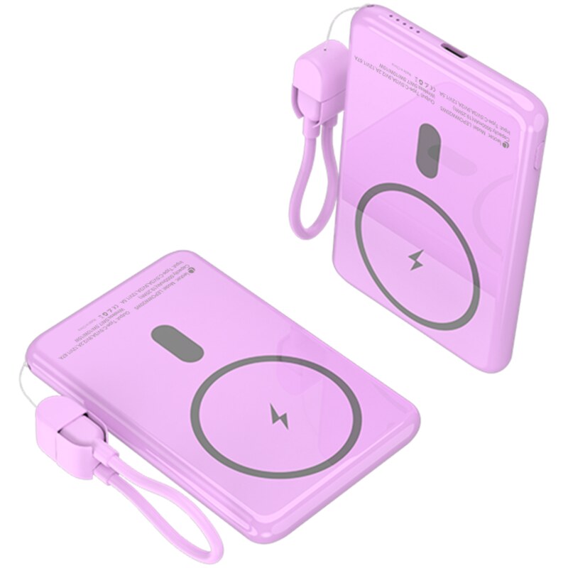 Leotec Power Bank inalámbrico 5000mAh 20W Rosa