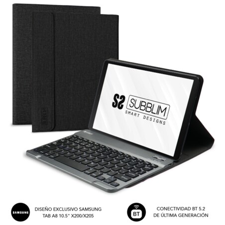 SUBBLIM Funda con teclado KeyTab Pro BT Samsung GT A8 10.5“ X200/205