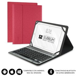 SUBBLIM Funda con Teclado KEYTAB PRO BLUETOOTH 10,1" Red
