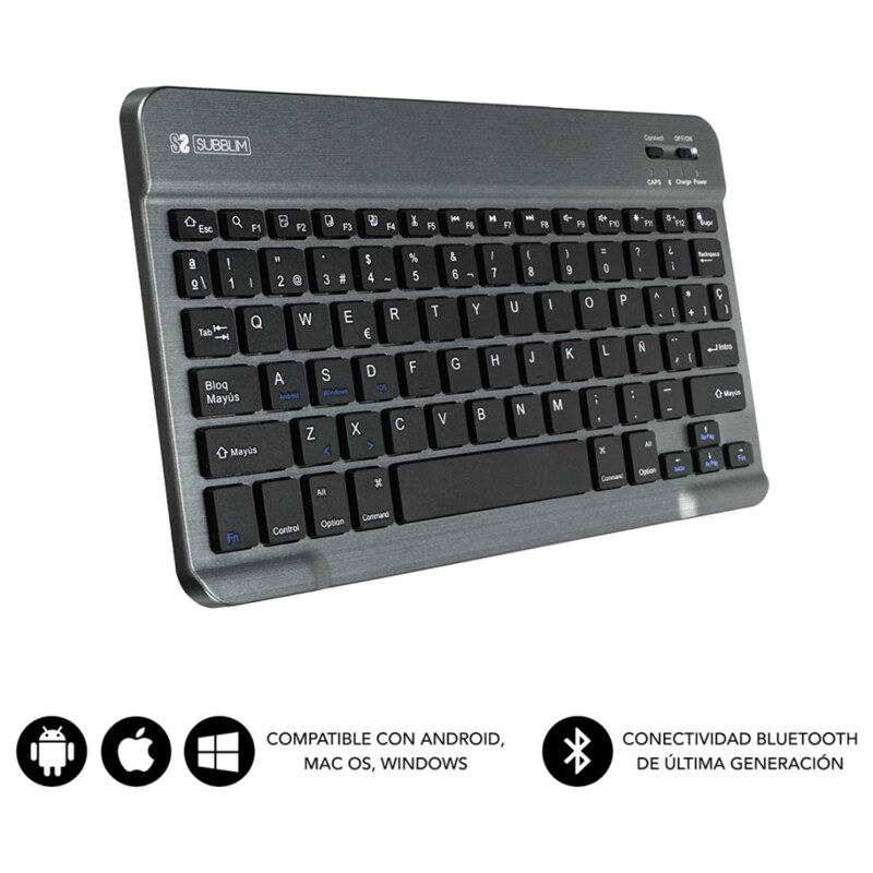 SUBBLIM Teclado Bluetooth Smart BT Keyboard Grey