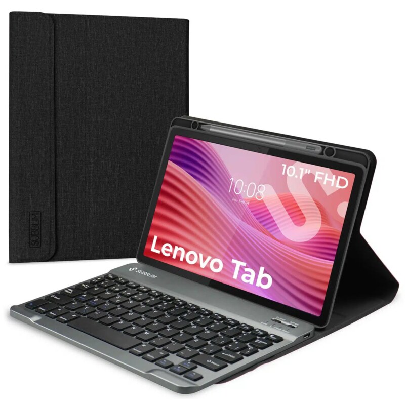 SUBBLIM Funda Tablet Keytab Pro BT Compatible con Lenovo Tab 2025 Negro Teclado BT Bater