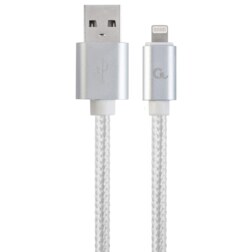 Gembird CCB-MUSB2B-AMLM-6-S cable de conector Lightning 1,8 m Plata