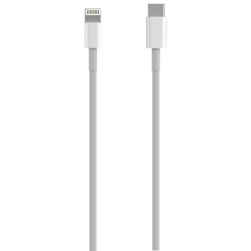 AISENS Cable USB 2.0 USB-C A Lightning PD 2A, Lightning/M-USB-C/M, Blanco, 0.5 m
