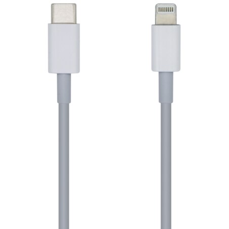 AISENS Cable USB 2.0 USB-? A Lightning PD 2A, Lightning/M-USB-?/M, Blanco, 20cm