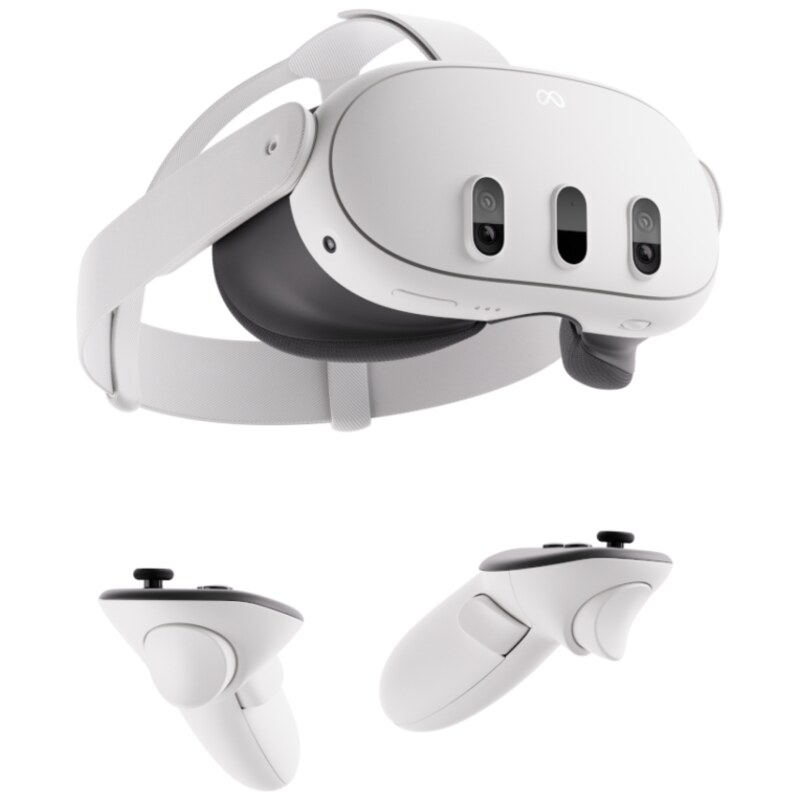 Meta Quest 3 Pantalla con montura para sujetar en la cabeza 515 g Negro, Blanco