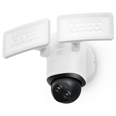 Eufy Security Floodlight Camera E340 con cable, giro de 360° e inclinación, grabación ininterrumpida, Wi-Fi de doble banda, 2000