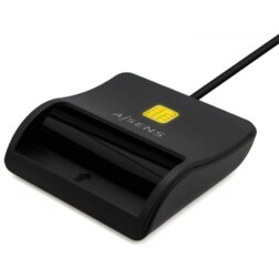 AISENS Lector De Tarjeta Inteligente DNI, USB-C, Negro