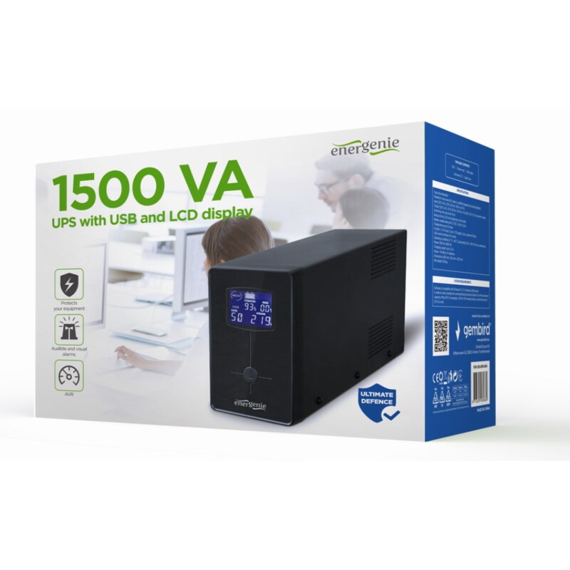 Gembird EG-UPS-034 sistema de alimentación ininterrumpida (UPS) Línea interactiva 1,5 kVA 900 W 3 salidas AC