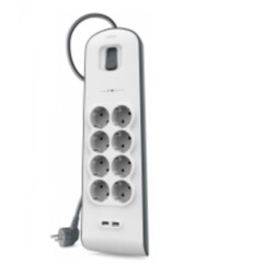Belkin BSV804VF2M limitador de tensión Blanco 8 salidas AC 2 m