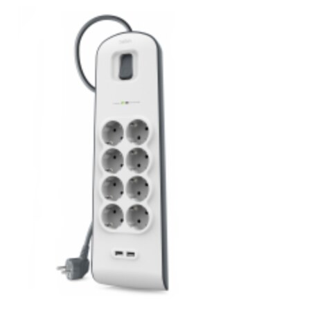 Belkin BSV804VF2M limitador de tensión Blanco 8 salidas AC 2 m