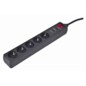 Gembird SPG5-C-5 limitador de tensión Negro 5 salidas AC 1,5 m