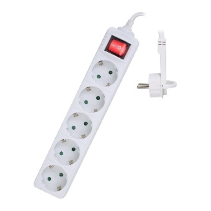 Ewent EW3955 base múltiple 1,5 m 5 salidas AC Interior Blanco