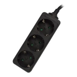 Ewent EW3959 base múltiple 1,5 m 3 salidas AC Interior Negro