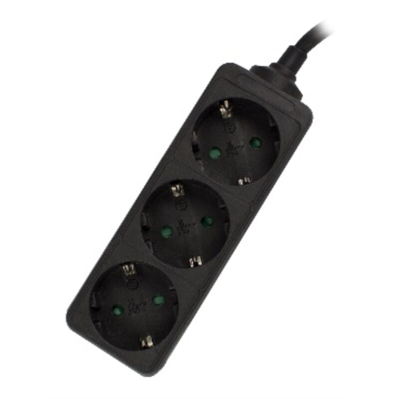 Ewent EW3959 base múltiple 1,5 m 3 salidas AC Interior Negro