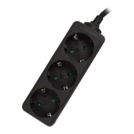 Ewent EW3959 base múltiple 1,5 m 3 salidas AC Interior Negro