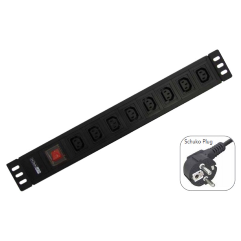 WP WPN-PDU-G05-08 base múltiple 2 m 8 salidas AC Negro