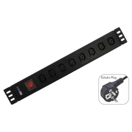 WP WPN-PDU-G05-08 base múltiple 2 m 8 salidas AC Negro