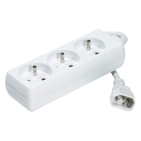 Neklan 1.2m Power Extension base múltiple 1,2 m 3 salidas AC Blanco