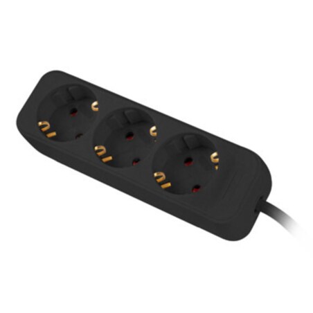 Lanberg PS0-03F-0150-BK base múltiple 1,5 m 3 salidas AC Interior Negro