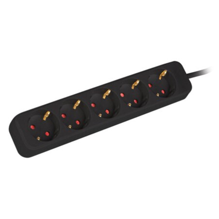 Lanberg PS0-05F-0150-BK base múltiple 1,5 m 5 salidas AC Interior Negro