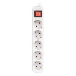 Lanberg PS1-05F-0300-W base múltiple 3 m 5 salidas AC Interior Blanco