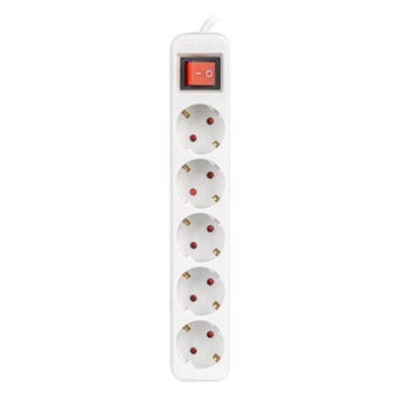 Lanberg PS1-05F-0300-W base múltiple 3 m 5 salidas AC Interior Blanco