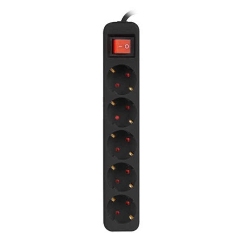 Lanberg PS1-05F-0150-BK base múltiple 1,5 m 5 salidas AC Interior Negro