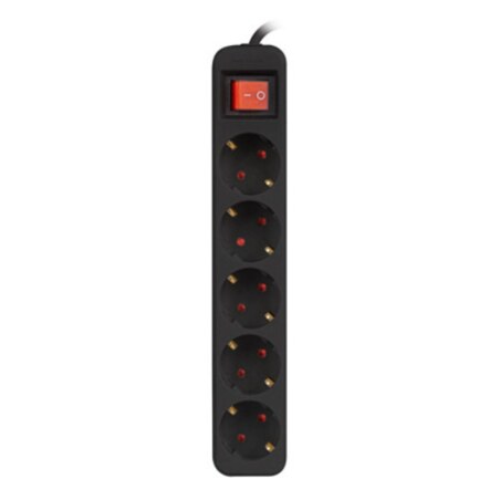 Lanberg PS1-05F-0150-BK base múltiple 1,5 m 5 salidas AC Interior Negro