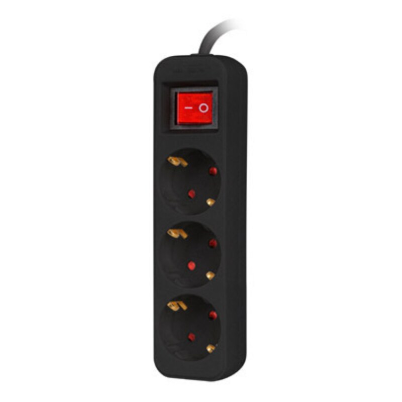 Lanberg PS1-03F-0150-BK base múltiple 1,5 m 3 salidas AC Interior Negro