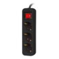 Lanberg PS1-03F-0150-BK base múltiple 1,5 m 3 salidas AC Interior Negro