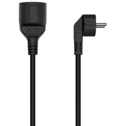 AISENS Cable Alargador de Alimentacion Schuko, CEE7/M-CEE7/H, Negro, 2.0M